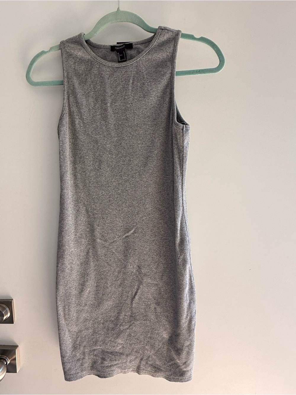 Forever 21 Heather Gray Sleeveless Midi Bodycon Dress